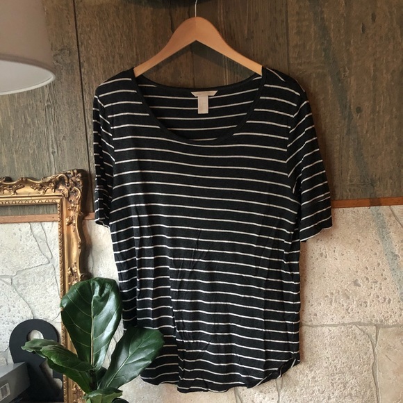 Basic striped 3/4 sleeve H&M tee - Picture 1 of 3